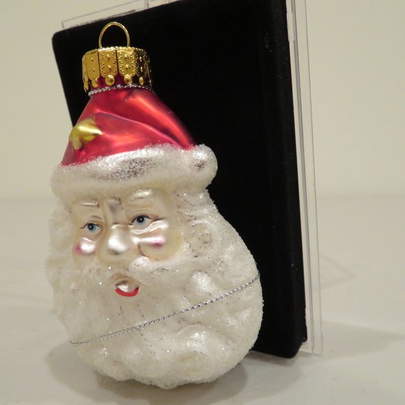 Christmas Glass Ornament Santa Handcrafted by Unique Treasure Gift Box Keepsake - Picture 4 of 6